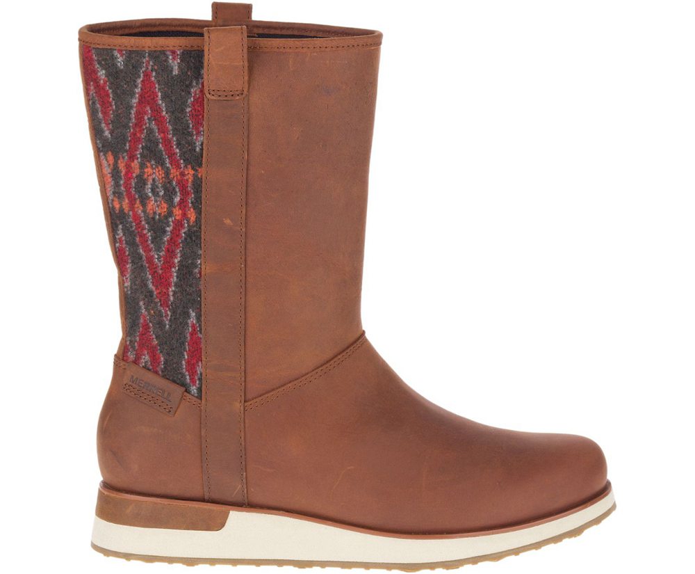 Merrell Boots Brown - Roam Pull On Waterproof - Womens 06ZOELXAV